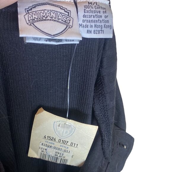 Warner bros animaniacs m/l black pajama romper onesie w butt flap - Picture 6 of 7
